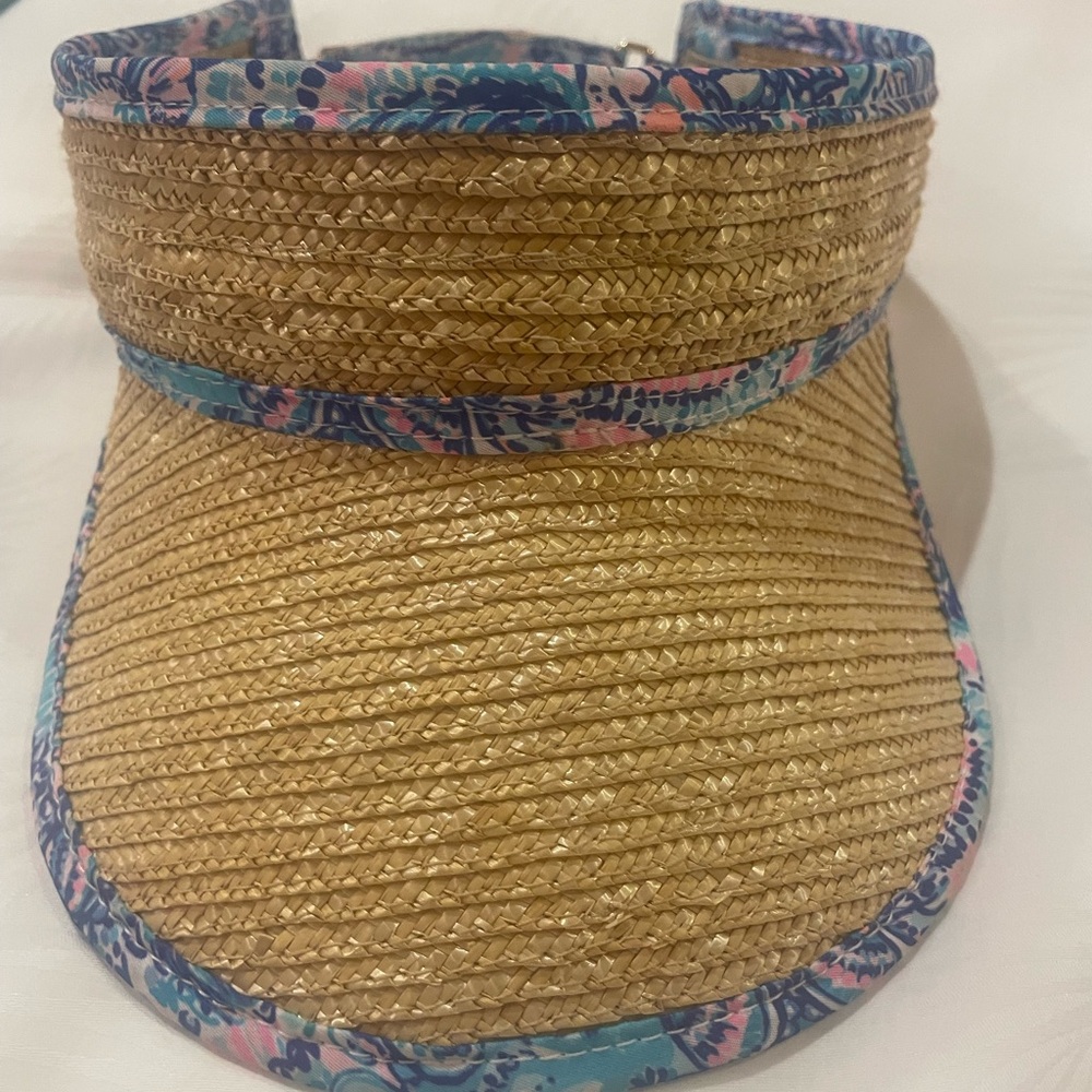 Lilly straw and fabric sun visor